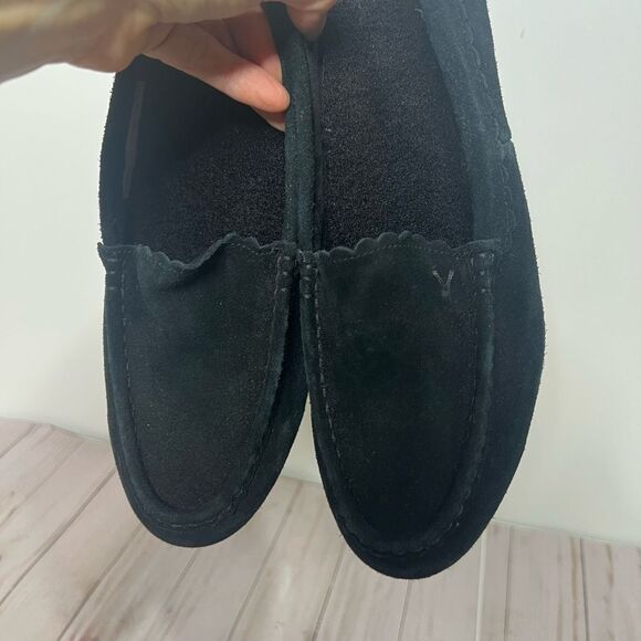 Vionic Black Suede Mckenzie Loafer Slipper Orthotic Sherpa New condition Size 9. - Picture 6 of 8